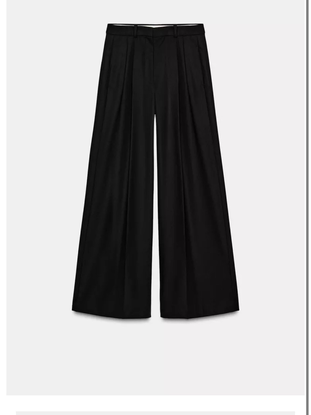 Zara Black Pleated High-Waist Super Wide Leg Trousers - Picture 6 of 14